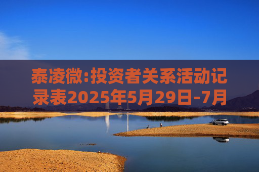 泰凌微:投资者关系活动记录表2025年5月29日-7月1日  第1张