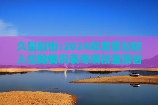 久量股份:2024年度营业收入扣除情况表专项核查报告