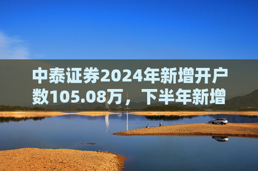中泰证券2024年新增开户数105.08万，下半年新增开户43.1万环比降幅超30%