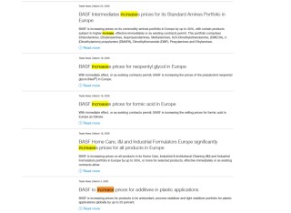 化工巨头巴斯夫发布第五份涨价公告，基础胺类涨幅可达30%