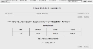 央行今日开展205亿元7天期逆回购操作