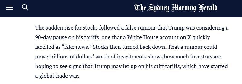 特朗普关税自残美国 美股竟靠“假新闻”救场 第3张 特朗普关税自残美国 美股竟靠“假新闻”救场 第3张
